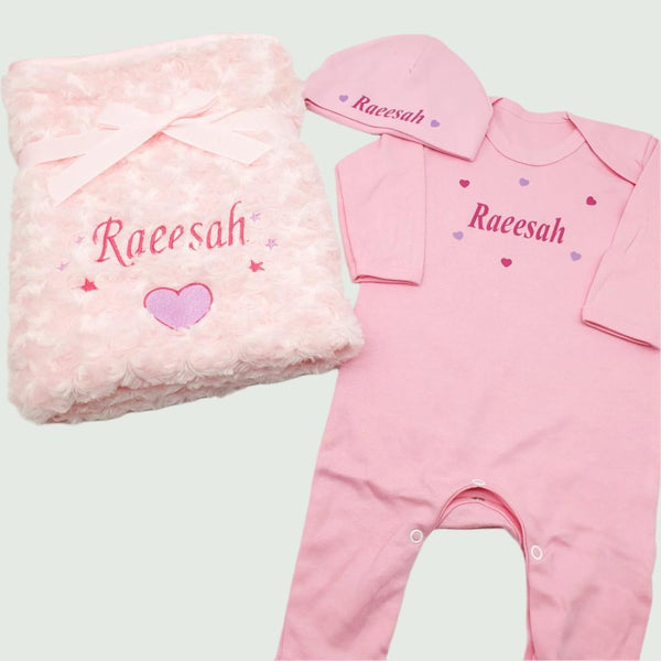 Personalised Baby 3 Piece Gift Set With Gift Box