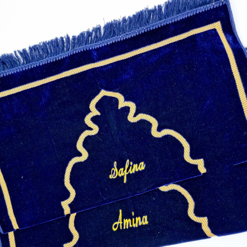 Personalised Navy Dome Print Prayer Mat