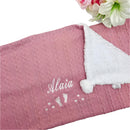 Personalised Pink  Sherpa Fleece Blanket for new Babies