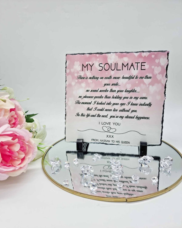 Personalised Anniversary Wedding Rock Slate for Wife/Husband Gift