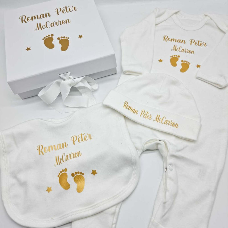 Personalised Baby 3 Piece Gift Set With Gift Box, Baby Shower Gift, New Baby