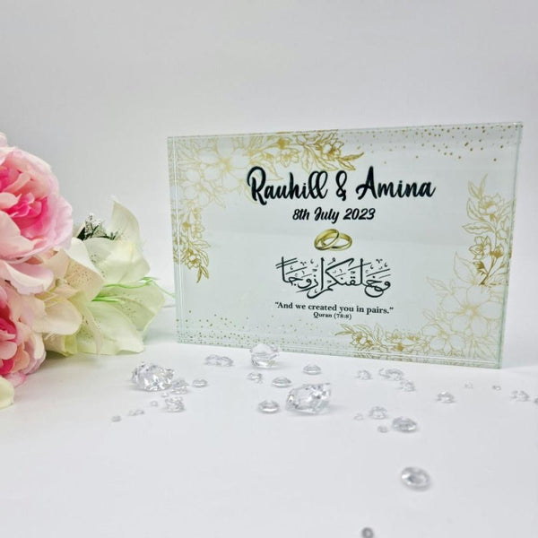 Personalised Wedding Glass Crystal  Block/Frame