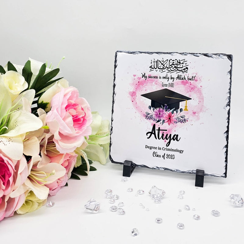 Personalised University Graduation Gift Set, Rock Slate