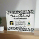 Umrah Hajj Mubarak Glass Crystal  Block/Frame