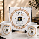 Umrah Hajj Mubarak Slate & Mug Set ,  Personalised Islamic Gift Rock Slate