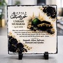Umrah Hajj Mubarak Slate & Mug Set ,  Personalised Islamic Gift Rock Slate