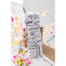 Personalised 20oz Floral tumbler. decorated Travel cup. stainless steel thermal tumbler. stanley inspired cup.