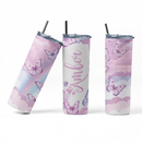 Personalised 20oz Floral tumbler. decorated Travel cup. stainless steel thermal tumbler. stanley inspired cup.