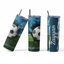 Personalised 20oz Football tumbler. decorated Travel cup. stainless steel thermal tumbler. stanley inspired cup.