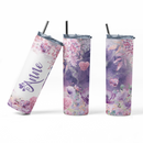 Personalised 20oz Floral tumbler. decorated Travel cup. stainless steel thermal tumbler. stanley inspired cup.