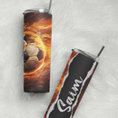 Personalised 20oz Football tumbler. decorated Travel cup. stainless steel thermal tumbler. stanley inspired cup.