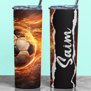 Personalised 20oz Football tumbler. decorated Travel cup. stainless steel thermal tumbler. stanley inspired cup.