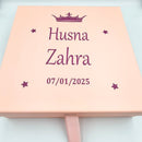 Personalised Baby Girl Gift Set with Blanket & Glass Frame, New baby gift