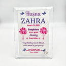 Personalised Baby Girl Gift Set with Blanket & Glass Frame, New baby gift