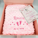 Personalised Baby Girl Gift Set with Blanket & Glass Frame, New baby gift