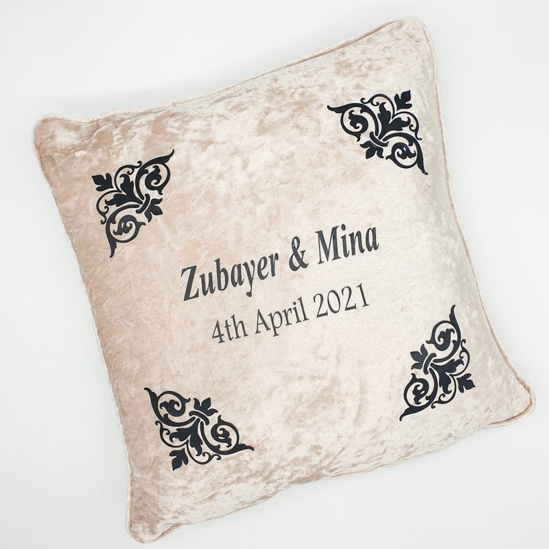 Personalised Velvet Wedding Cushion