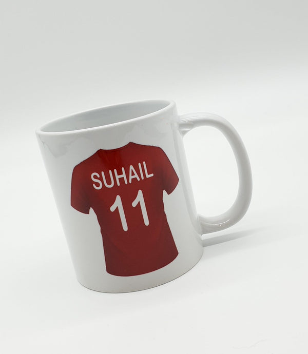 Personalised Kids Mugs-Football Shirt Design
