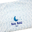 Personalised Blue Boy Girl Unisex Baby Blanket- Moon & Stars Design