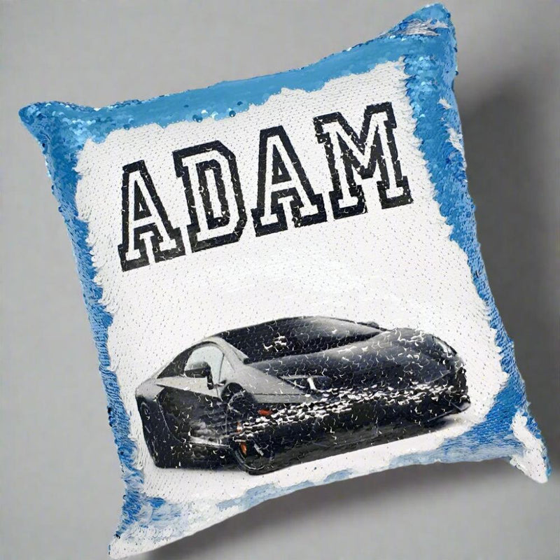 Kids Sequin Cushion - Car Design