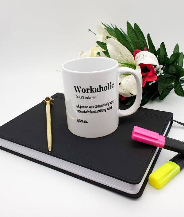 Personalised Mug- Workaholic Design