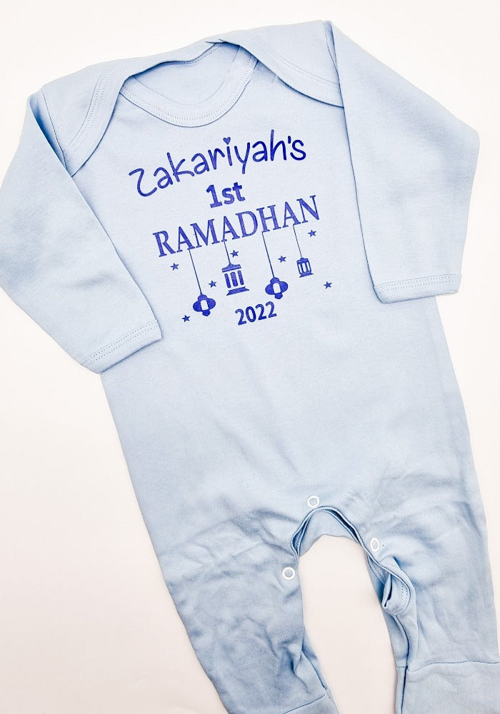 My First Ramadan Sleepsuit, Baby Unisex Romper, First Ramadan Babygrow,