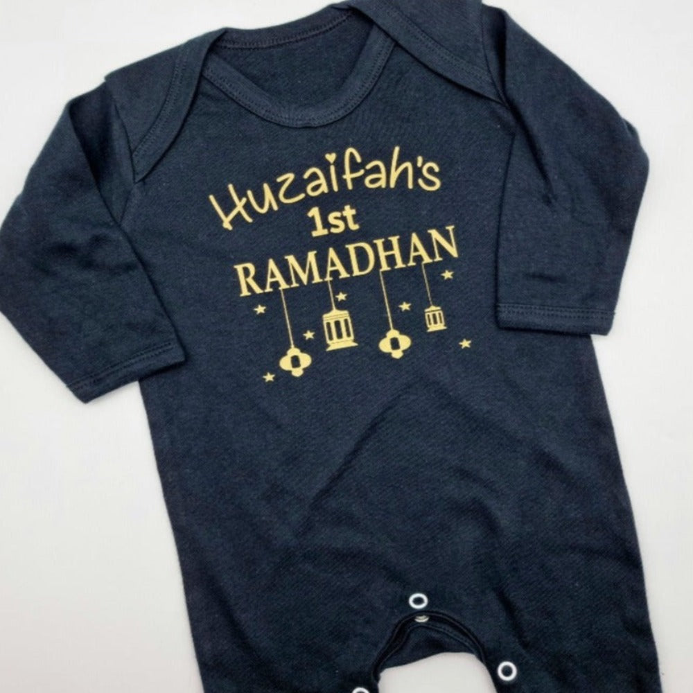 My First Ramadan Sleepsuit, Baby Unisex Romper, First Ramadan Babygrow
