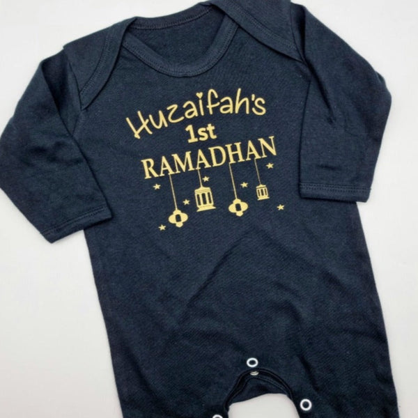 My First Ramadan Sleepsuit, Baby Unisex Romper, First Ramadan Babygrow,