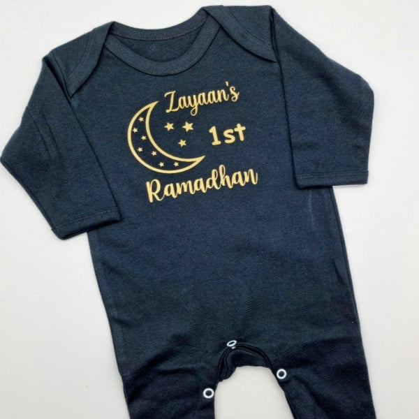 My First Ramadan Sleepsuit, Baby Unisex Romper, First Ramadan Babygrow,