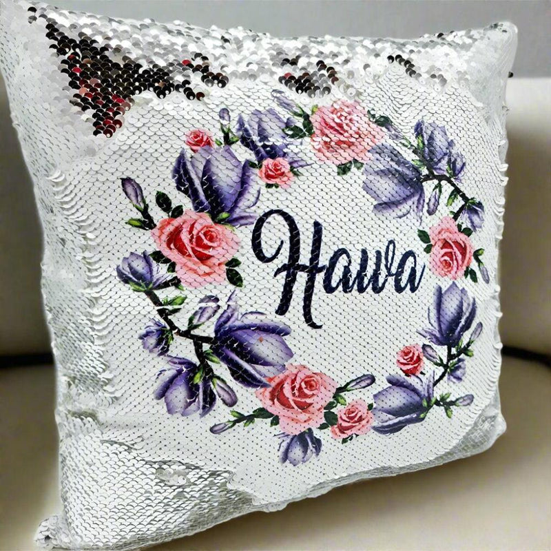 Kids Sequin Cushion - Floral Cushion