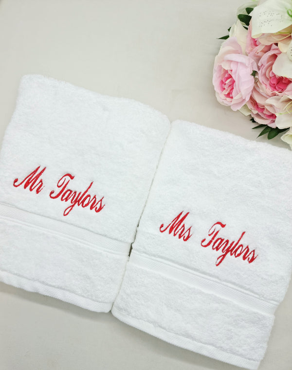 Mr & Mrs Wedding Towel Set