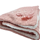 Personalised Rose Gold/Baby Blue/Navy Blue Sherpa Fleece Baby Blanket