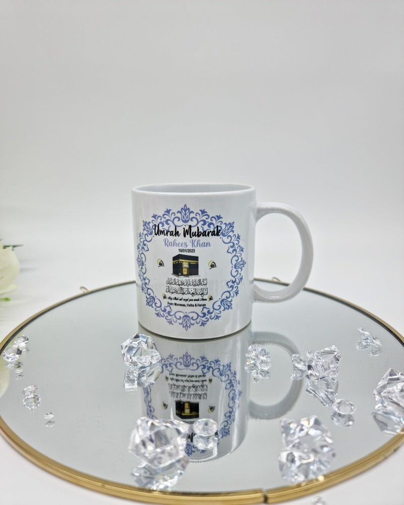 Umrah Hajj Mubarak Slate & Mug Set ,  Personalised Islamic Gift Rock Slate