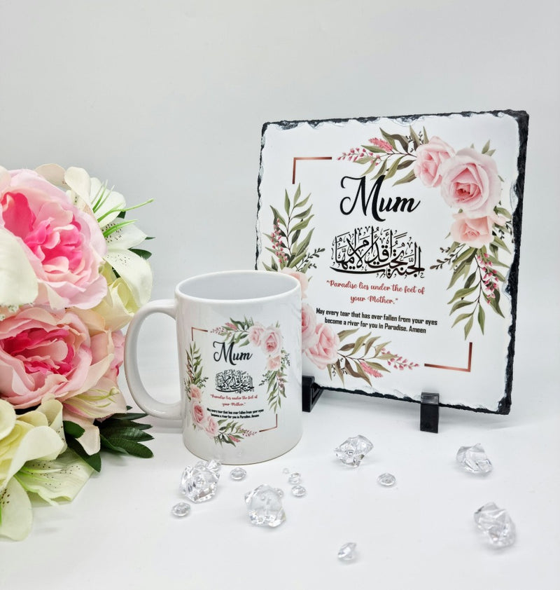 Personalised Mother's Day Rock Slate & Mug Set