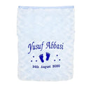 Personalised Unisex New Baby Blanket, Boy, Girl Blanket - Feet Design