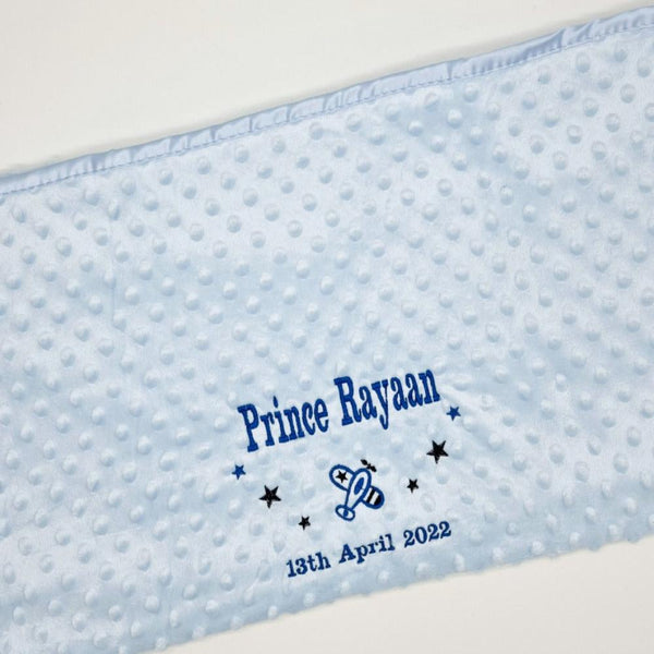 Personalised Baby Boy Blanket- Aeroplane Design